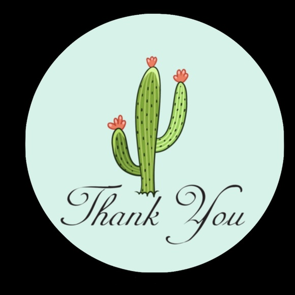 96 pieces 2.5" cactus Thank you Stickers - Picture 1 of 1